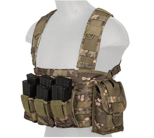 Lancer Tactical Airsoft M4 MOLLE Modular Chest Rig (Camo Tropic ...